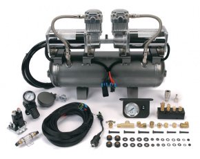 Компрессорная система VIAIR высокого давления (200 PSI, 2 компрессора VIAIR 380C, ресивер 7,8 л, полный комплект для подключения, универсальные крепления)