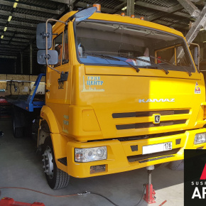 Установка пневмоподвески на заднюю ось и системы управления на КАМАЗ 4308 Установка пневмоподвески на заднюю ось и системы управления на КАМАЗ 4308