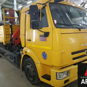 Установка пневмоподвески на заднюю ось Камаз 4308 Установка пневмоподвески на заднюю ось Камаз 4308