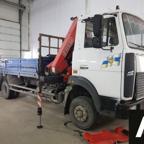 Установка пневмоподвески на переднюю ось МАЗ ЗУБРЕНОК