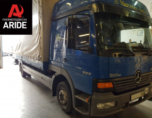 Установка передней пневмоподвески с управление из салона Mercedes Atego 823 Установка передней пневмоподвески с управление из салона Mercedes Atego 823