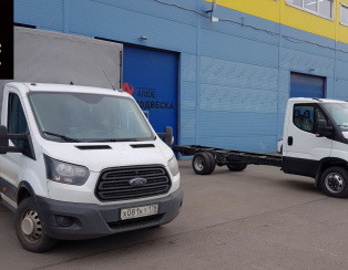 Установка базового комплекта задней пневмоподвески Ford Transit RWD Установка базового комплекта задней пневмоподвески Ford Transit RWD
