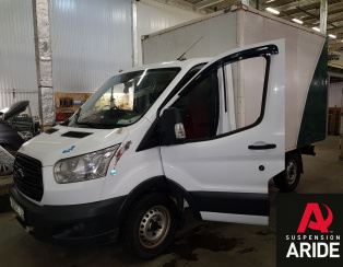 Установка пневмоподвески на заднюю ось Ford Transit 2015 задний привод, односкатная ошиновка моста Установка пневмоподвески на заднюю ось Ford Transit 2015 задний привод, односкатная ошиновка моста