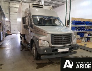 Установка пневмоподвески и кранов уровня пола на заднюю ось ГАЗ ГАЗОН NEXT