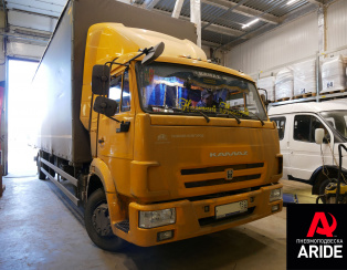 Установка передней пневмоподвески на Камаз 4308 Установка передней пневмоподвески на Камаз 4308