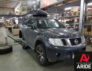 установка пневмоэлементов в пружины Nissan Pathfinder 51 установка пневмоэлементов в пружины Nissan Pathfinder 51