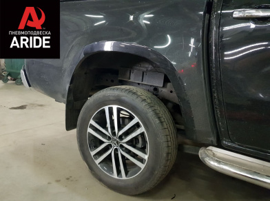 Пневмоподвеска на Mercedes X-class - обзор установки с фото примерами Рис. 28 Пневмоподвеска на Mercedes X-class - установка задних пневмобаллонов