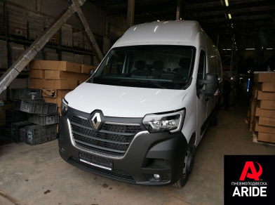 Фото установки заднего комплекта пневмоподвески на новый цельнометаллический Renault Master последнего поколения Рис. 1 Пневмоподвеска на Renault Master последнего поколения