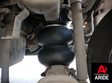 Установка вспомогательной пневмоподвески на переднюю ось Renault Midlum Рис. 4 Пневмоподвеска на переднюю ось Renault Midlum
