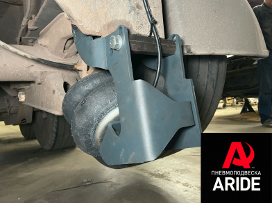 Рис. 7 Наши проекты: Установка механизма подъёма оси на SAF Intra тягач Volvo