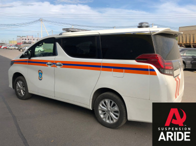 Рис. 8 Наши проекты: Установка пневмоподвески на переднюю и заднюю ось с автоматической системой управления Airlift 3H на Toyota Alphard