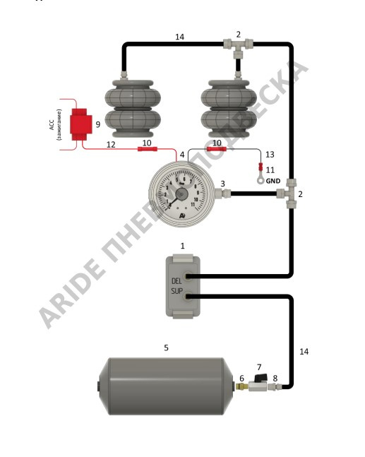 Инструкция по монтажу системы управления пневматической подвеской 1.OB.PS, 2.OB.PS, 3.OB.PS. Полезная информация от Арайд