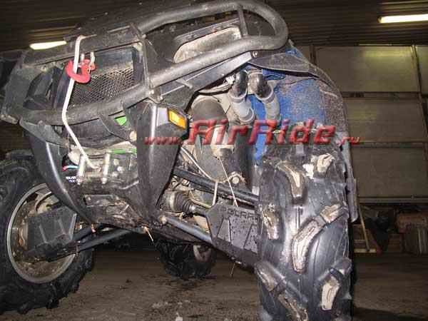 Установка пневмоподвески на квадроцикл Polaris ATV - фото и описание работ, технические детали проекта и характеристики